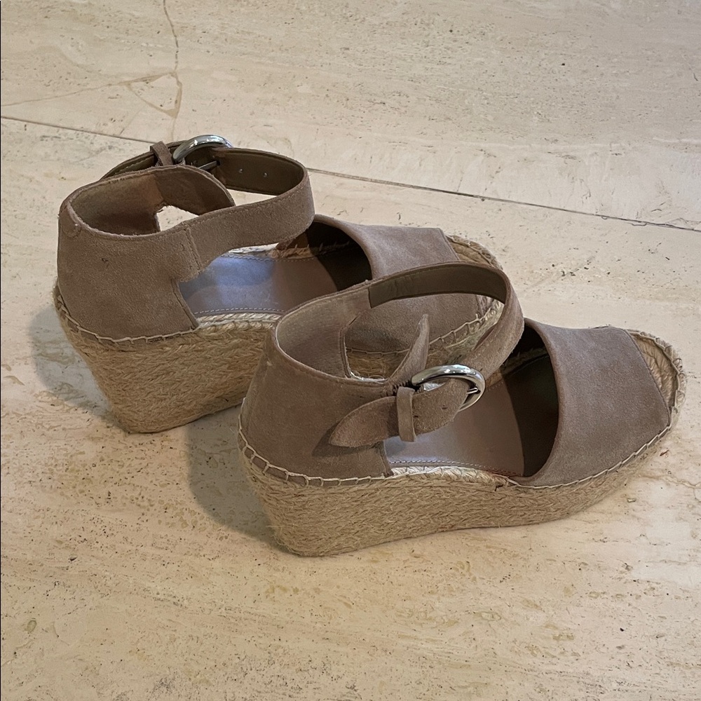 Marc Fisher Taupe Espadrille Wedges